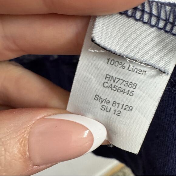 J Crew Blue Linen Duster Cardigan Sweater Womens S Casual Preppy Classic Beachy - Picture 5 of 7